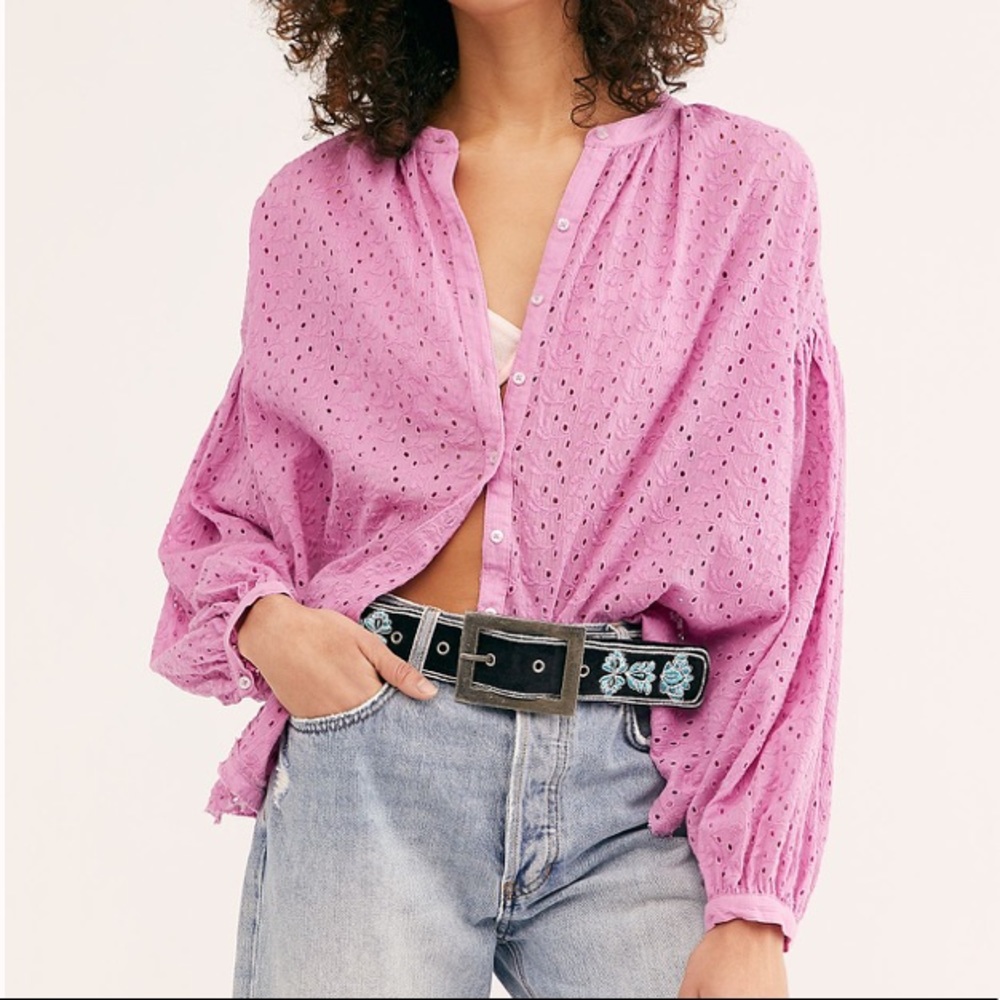 Free People Maddison Eyelet blouse Size XS